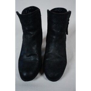 Daisy Fuentes Black Faux Leather Ankle Boots Caroline Size US 8W